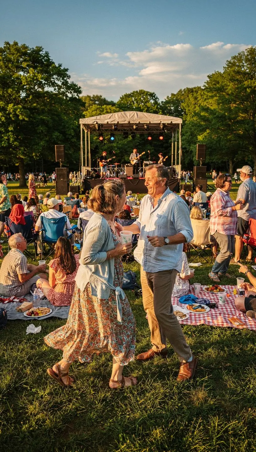 Community members engaging through music and events.